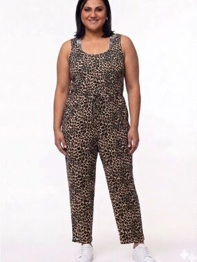 torrid Leopard-Print Sleeveless Jumpsuit - Black & Tan